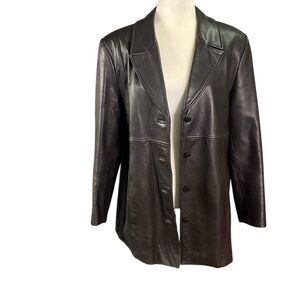 Vintage Lord & Taylor 100% Leather Women’s Jacket Espresso Brown Size L